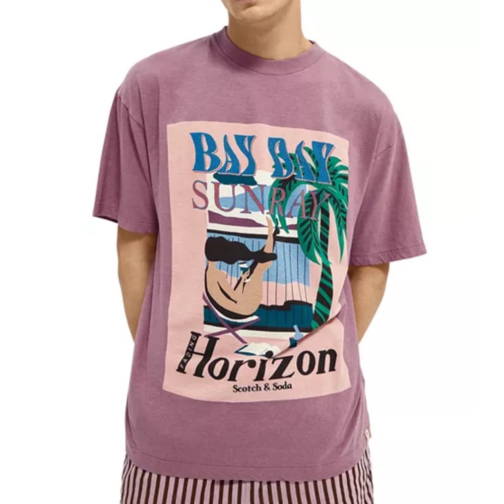 Scotch & Soda Artwork Graphic Relaxed Fit Tee Size L